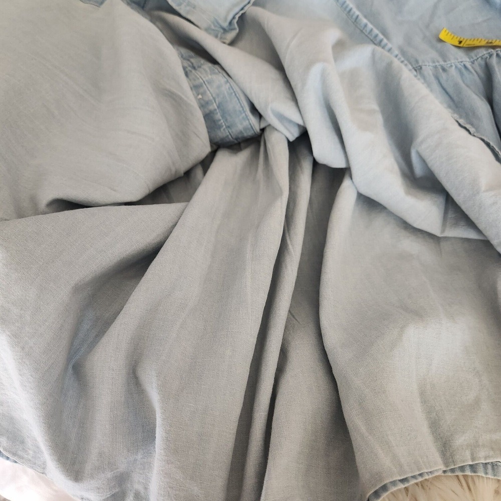 New Directions Women's 1X XL Chambray Tiered Midi Dress Blue Denim Sleeveless‎ - Picture 10 of 13